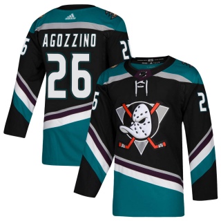 Men's Andrew Agozzino Anaheim Ducks Adidas ized Teal Alternate Jersey - Authentic Black