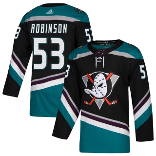 Men's Buddy Robinson Anaheim Ducks Adidas Teal Alternate Jersey - Authentic Black
