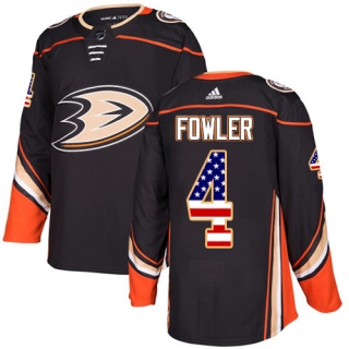 Men's Cam Fowler Anaheim Ducks Adidas USA Flag Fashion Jersey - Authentic Black
