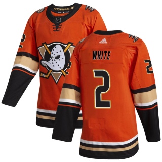 Men's Colton White Anaheim Ducks Adidas Alternate Jersey - Authentic Orange