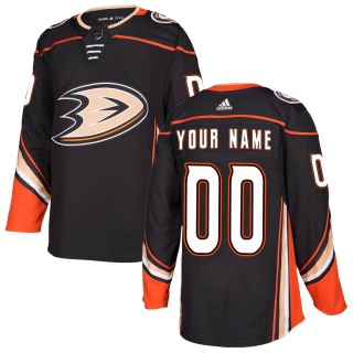 Men's Custom Anaheim Ducks Adidas Custom Home Jersey - Authentic Black