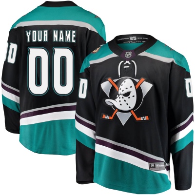 Men's Custom Anaheim Ducks Fanatics Branded Custom Alternate Jersey - Breakaway Black