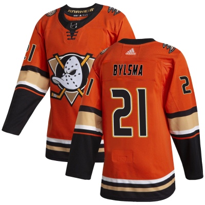 Men's Dan Bylsma Anaheim Ducks Adidas Alternate Jersey - Authentic Orange