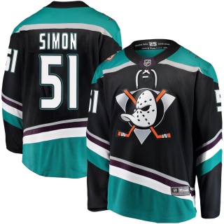 Men's Dominik Simon Anaheim Ducks Fanatics Branded Alternate Jersey - Breakaway Black