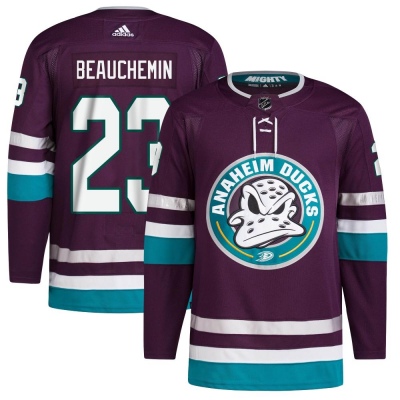 Men's Francois Beauchemin Anaheim Ducks Adidas 30th Anniversary Primegreen Jersey - Authentic Purple