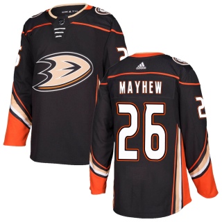 Men's Gerry Mayhew Anaheim Ducks Adidas Home Jersey - Authentic Black