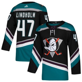 Men's Hampus Lindholm Anaheim Ducks Adidas Teal Alternate Jersey - Authentic Black