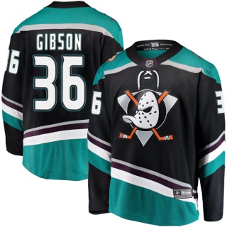 Men's John Gibson Anaheim Ducks Fanatics Branded Alternate Jersey - Breakaway Black