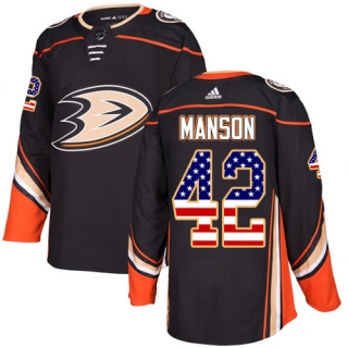 Men's Josh Manson Anaheim Ducks Adidas USA Flag Fashion Jersey - Authentic Black