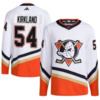 Men's Justin Kirkland Anaheim Ducks Adidas Reverse Retro 2.0 Jersey - Authentic White