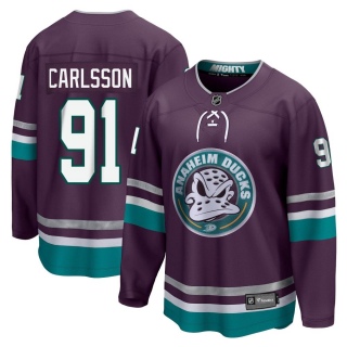 Men's Leo Carlsson Anaheim Ducks Fanatics Branded 30th Anniversary Breakaway Jersey - Premier Purple