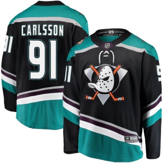 Men's Leo Carlsson Anaheim Ducks Fanatics Branded Alternate Jersey - Breakaway Black