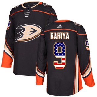 Men's Paul Kariya Anaheim Ducks Adidas USA Flag Fashion Jersey - Authentic Black