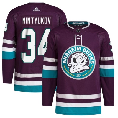 Men's Pavel Mintyukov Anaheim Ducks Adidas 30th Anniversary Primegreen Jersey - Authentic Purple