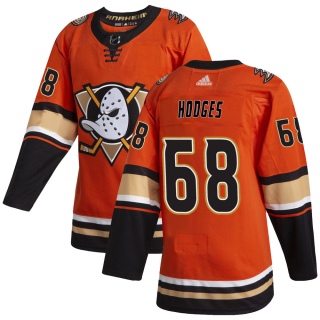 Men's Tom Hodges Anaheim Ducks Adidas Alternate Jersey - Authentic Orange