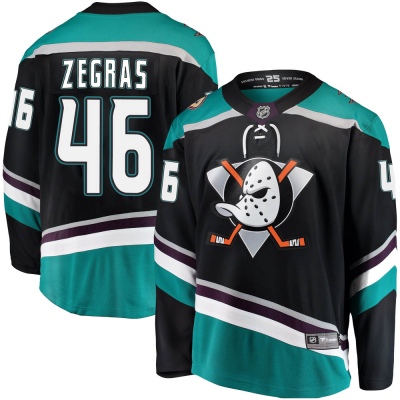 Men's Trevor Zegras Anaheim Ducks Fanatics Branded Alternate Jersey - Breakaway Black