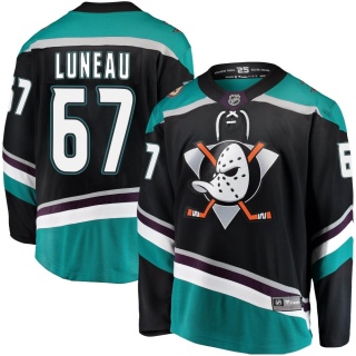 Men's Tristan Luneau Anaheim Ducks Fanatics Branded Alternate Jersey - Breakaway Black