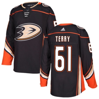 Men's Troy Terry Anaheim Ducks Adidas Home Jersey - Authentic Black