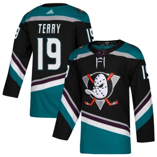 Men's Troy Terry Anaheim Ducks Adidas Teal Alternate Jersey - Authentic Black