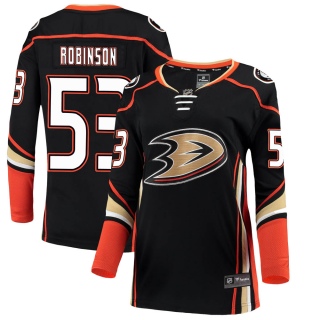 Women's Buddy Robinson Anaheim Ducks Fanatics Branded Home Jersey - Breakaway Black