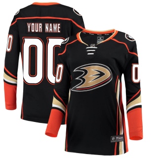 Women's Custom Anaheim Ducks Fanatics Branded Custom Home Jersey - Breakaway Black