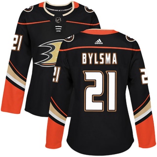 Women's Dan Bylsma Anaheim Ducks Adidas Home Jersey - Authentic Black