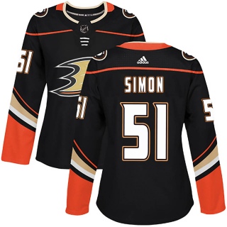 Women's Dominik Simon Anaheim Ducks Adidas Home Jersey - Authentic Black