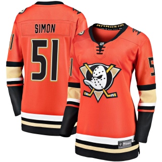 Women's Dominik Simon Anaheim Ducks Fanatics Branded Breakaway 2019/20 Alternate Jersey - Premier Orange