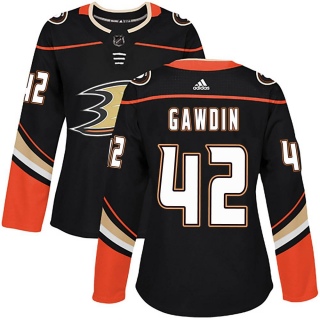 Women's Glenn Gawdin Anaheim Ducks Adidas Home Jersey - Authentic Black