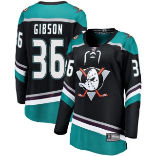 Women's John Gibson Anaheim Ducks Fanatics Branded Alternate Jersey - Breakaway Black