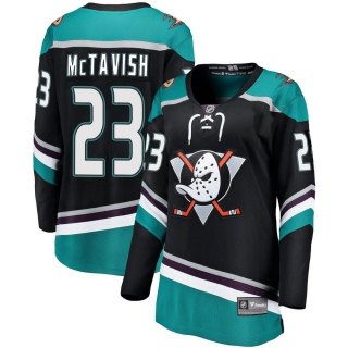 Women's Mason McTavish Anaheim Ducks Fanatics Branded Alternate Jersey - Breakaway Black