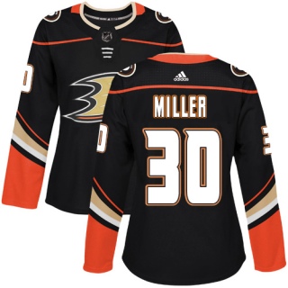 Women's Ryan Miller Anaheim Ducks Adidas Home Jersey - Authentic Black