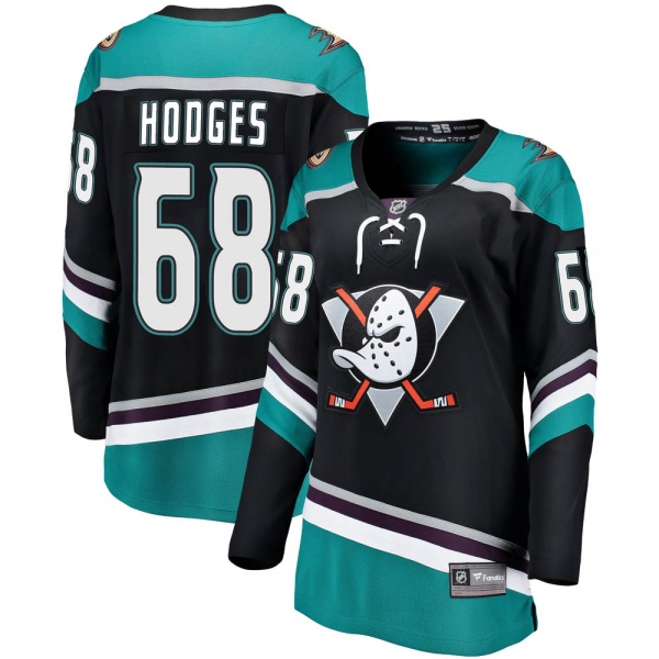 Women's Tom Hodges Anaheim Ducks Fanatics Branded Alternate Jersey - Breakaway Black