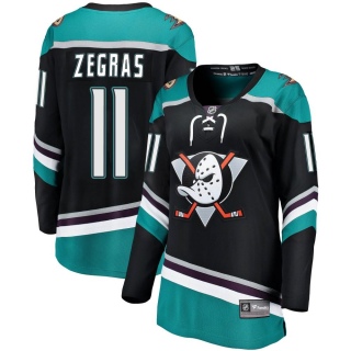 Women's Trevor Zegras Anaheim Ducks Fanatics Branded Alternate Jersey - Breakaway Black