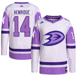 Youth Adam Henrique Anaheim Ducks Adidas Hockey Fights Cancer Primegreen Jersey - Authentic White/Purple