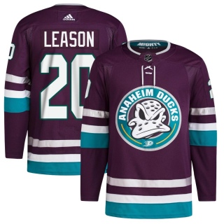 Youth Brett Leason Anaheim Ducks Adidas 30th Anniversary Primegreen Jersey - Authentic Purple