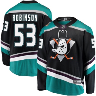 Youth Buddy Robinson Anaheim Ducks Fanatics Branded Alternate Jersey - Breakaway Black