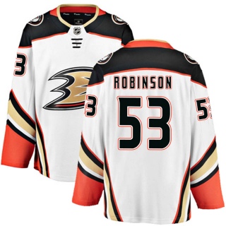 Youth Buddy Robinson Anaheim Ducks Fanatics Branded Away Jersey - Breakaway White
