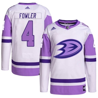 Youth Cam Fowler Anaheim Ducks Adidas Hockey Fights Cancer Primegreen Jersey - Authentic White/Purple