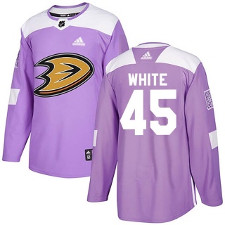 Youth Colton White Anaheim Ducks Adidas Fights Cancer Practice Jersey - Authentic Purple