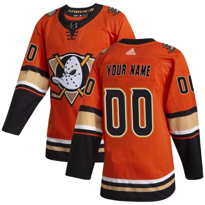 Youth Custom Anaheim Ducks Adidas Custom Alternate Jersey - Authentic Orange