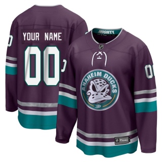 Youth Custom Anaheim Ducks Fanatics Branded Custom 30th Anniversary Breakaway Jersey - Premier Purple