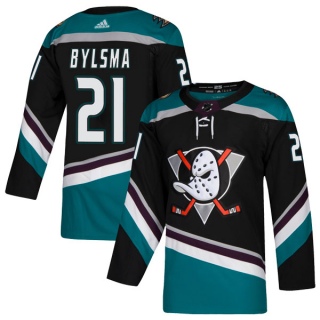 Youth Dan Bylsma Anaheim Ducks Adidas Teal Alternate Jersey - Authentic Black
