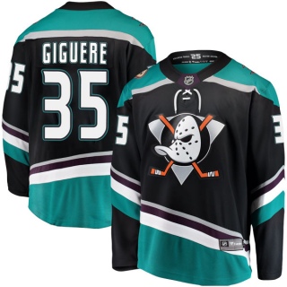 Youth Jean-Sebastien Giguere Anaheim Ducks Fanatics Branded Alternate Jersey - Breakaway Black