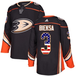Youth Kevin Bieksa Anaheim Ducks Adidas USA Flag Fashion Jersey - Authentic Black