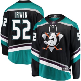 Youth Matt Irwin Anaheim Ducks Fanatics Branded ized Alternate Jersey - Breakaway Black