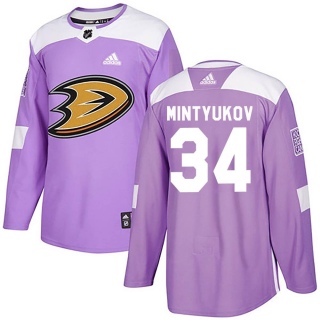 Youth Pavel Mintyukov Anaheim Ducks Adidas Fights Cancer Practice Jersey - Authentic Purple