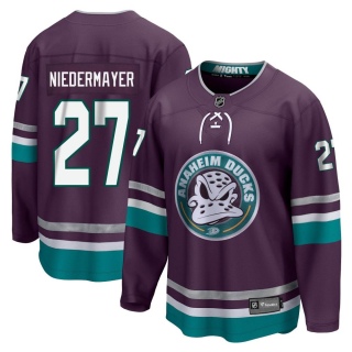 Youth Scott Niedermayer Anaheim Ducks Fanatics Branded 30th Anniversary Breakaway Jersey - Premier Purple