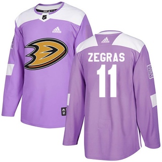 Youth Trevor Zegras Anaheim Ducks Adidas Fights Cancer Practice Jersey - Authentic Purple