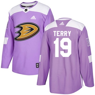 Youth Troy Terry Anaheim Ducks Adidas Fights Cancer Practice Jersey - Authentic Purple